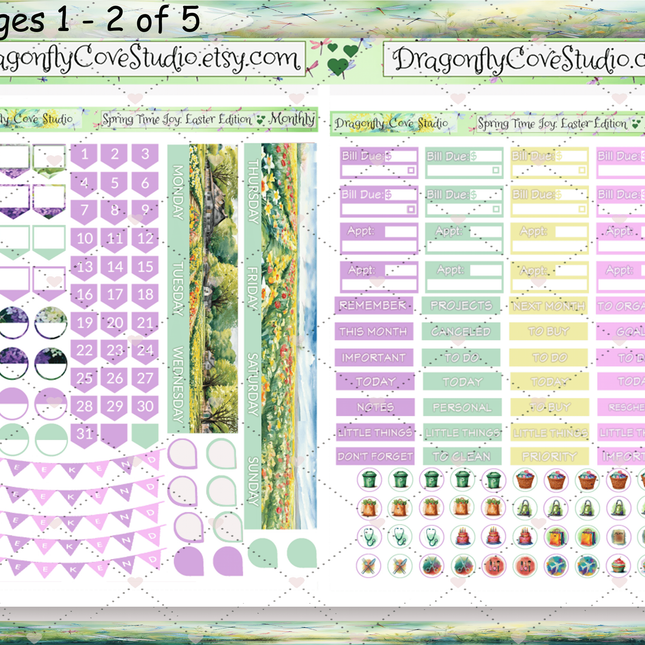 Big Happy Planner | Monthly Sticker Kit | Springtime Joy: Easter Edition