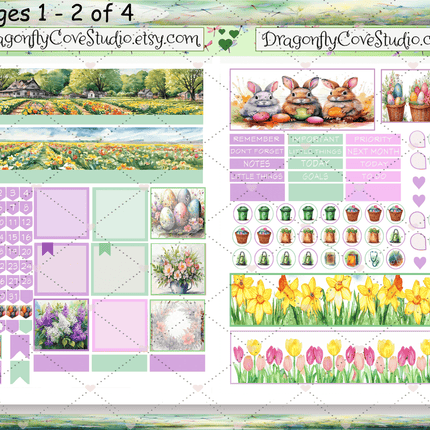 7 x 9 Planner | Monthly Sticker Kit | Springtime Joy Easter Edition