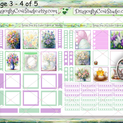 7 x 9 Planner | Weekly Sticker Kit | Springtime Joy Easter Edition