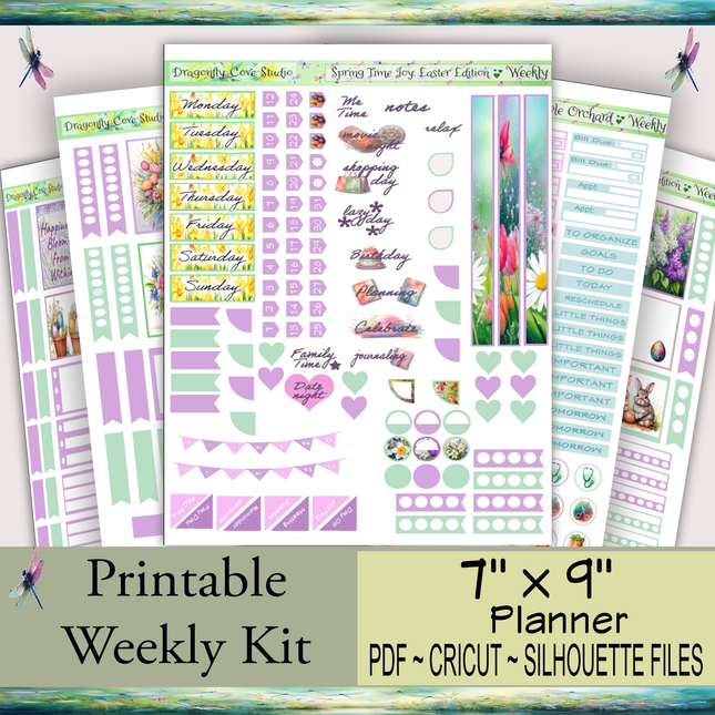 7 x 9 Planner | Weekly Sticker Kit | Springtime Joy Easter Edition