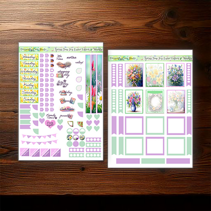 7 x 9 Planner | Weekly Sticker Kit | Springtime Joy Easter Edition