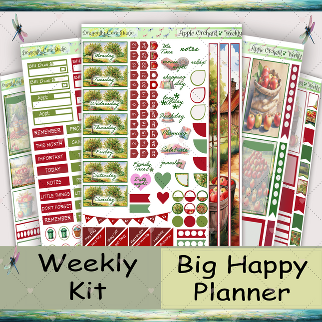 Big Happy Planner | Weekly Sticker Kit | Charming Apple Orchard