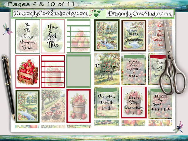 Digital Planner Stickers - Charming Apple Orchard Monthly Notability File | Cute & Functional Designs for Organization - Dragonfly Cove Studio