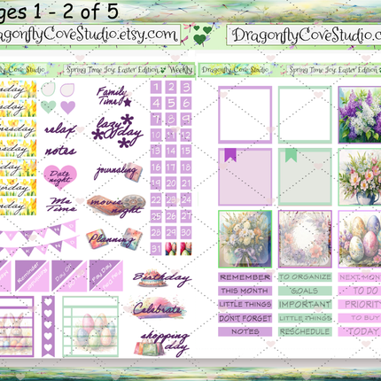 Erin Condren Horizontal Planner | Weekly Sticker Kit | Springtime Joy Easter Edition