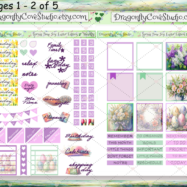 Erin Condren Horizontal Planner | Weekly Sticker Kit | Springtime Joy Easter Edition