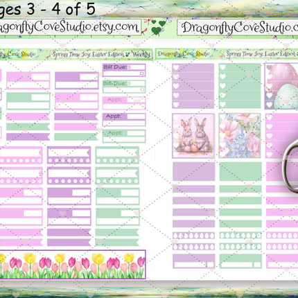 Erin Condren Horizontal Planner | Weekly Sticker Kit | Springtime Joy Easter Edition
