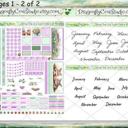 Hobonichi Planner | Monthly Sticker Kit | Springtime Joy: Easter Edition