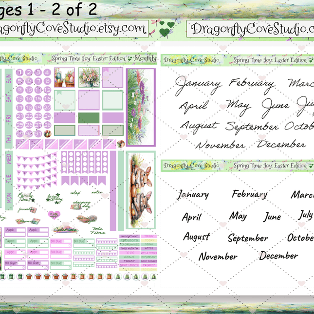 Hobonichi Planner | Monthly Sticker Kit | Springtime Joy: Easter Edition