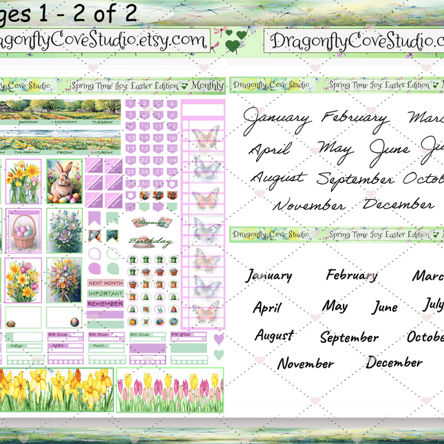 Mini Happy Planner | Monthly Sticker Kit | Springtime Joy: Easter Edition