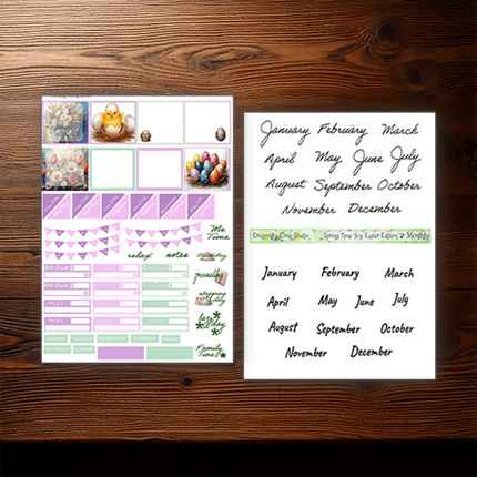 7 x 9 Planner | Monthly Sticker Kit | Springtime Joy Easter Edition