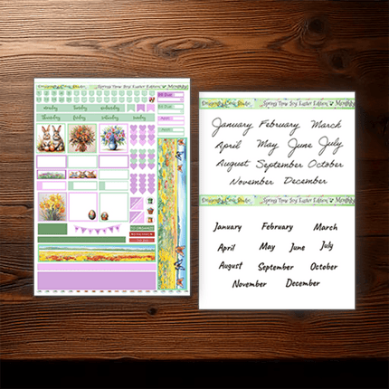Hobonichi Cousin Planner | Monthly Sticker Kit  | Springtime Joy Easter Edition