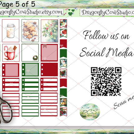 7 x 9 Planner | Weekly Sticker Kit | Mistletoe Cottage