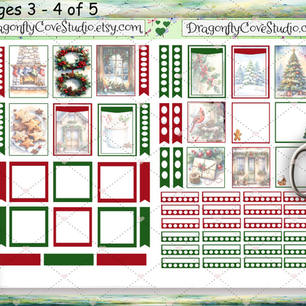7 x 9 Planner | Weekly Sticker Kit | Mistletoe Cottage