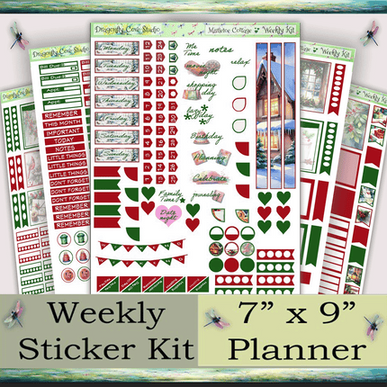 7 x 9 Planner | Weekly Sticker Kit | Mistletoe Cottage
