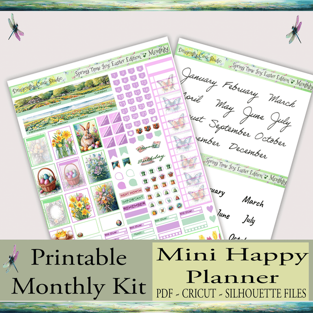 Mini Happy Planner | Monthly Sticker Kit | Springtime Joy: Easter Edition