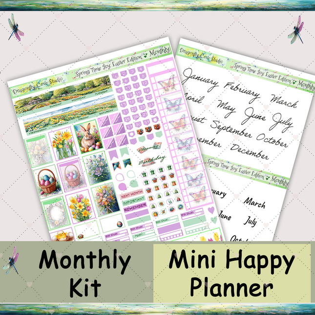 Mini Happy Planner | Monthly Sticker Kit | Springtime Joy: Easter Edition